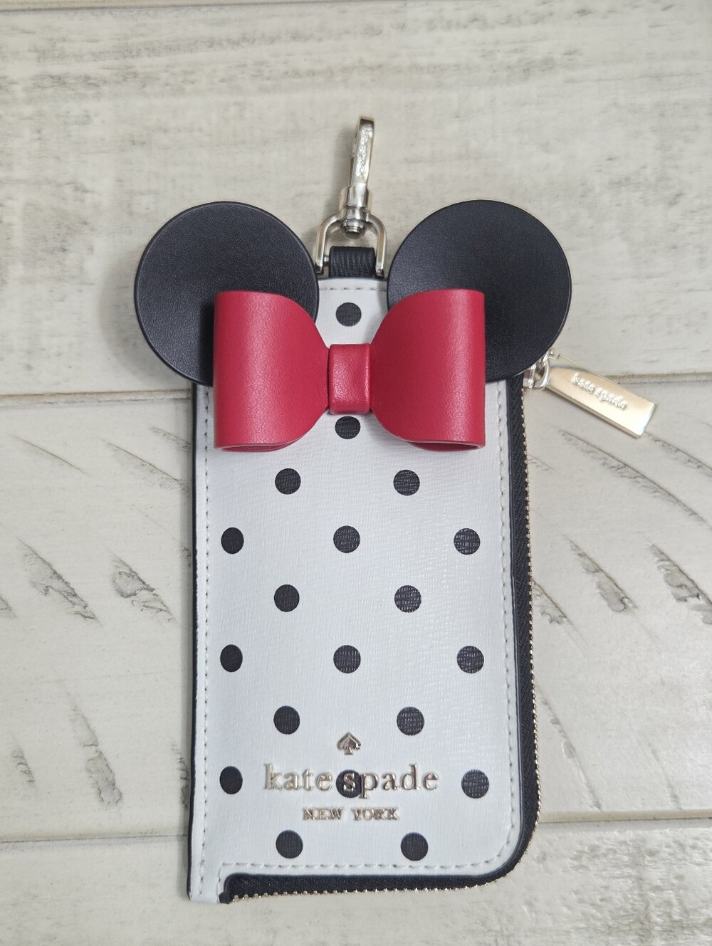 Disney x Kate Spade Minnie Mouse Polka Dot Card Case Wallet EUC (No Strap) K4758